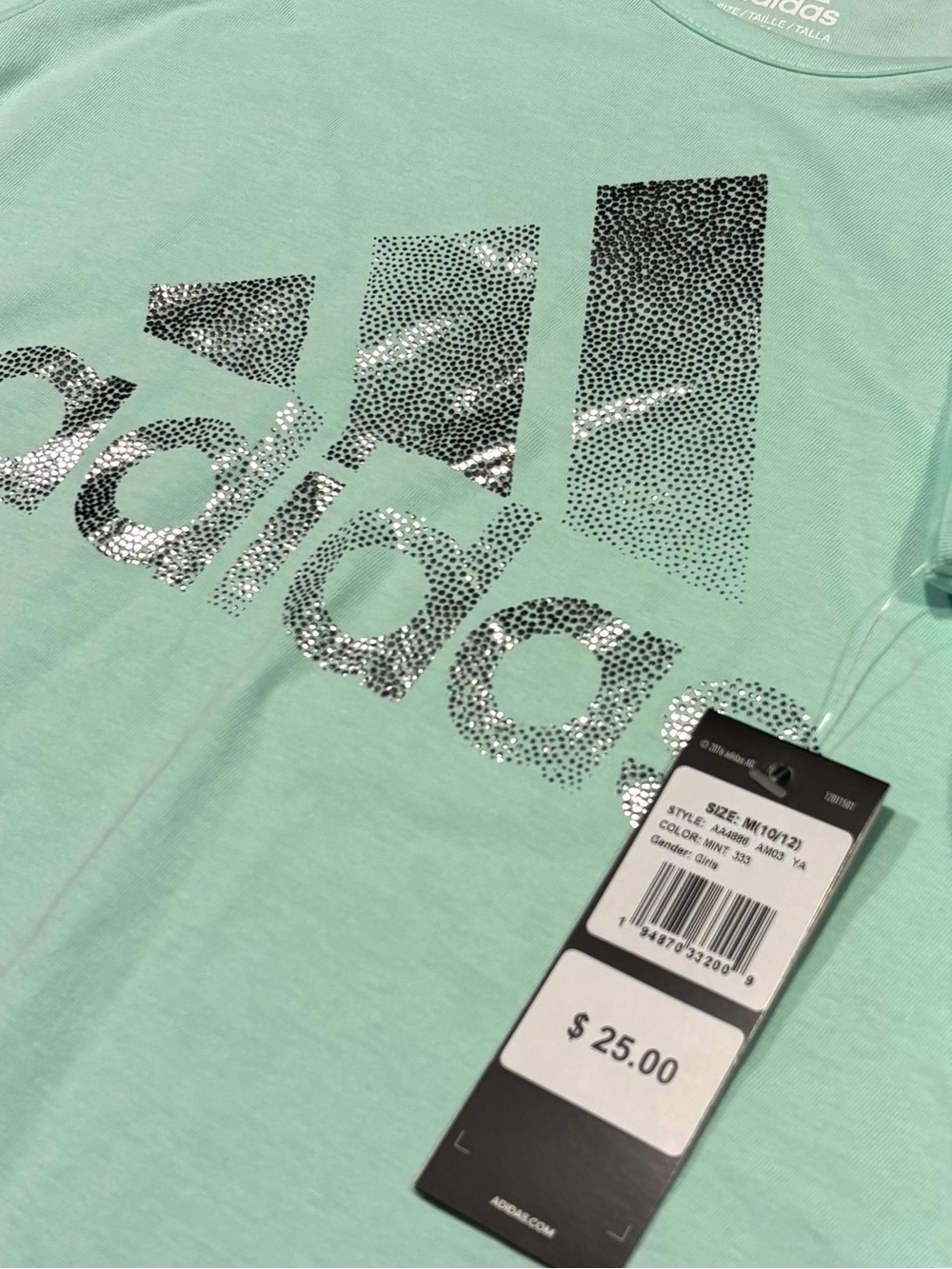 Adidas Girls Logo T-Shirt - Size M (10/12) NWT - Picture 3 of 6